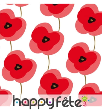 Serviettes coquelicot rouge