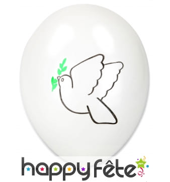 Sachet de 10 ballons colombe de la paix