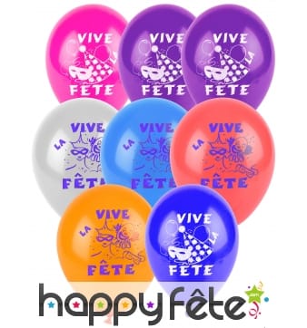 Sachet de 10 Ballons vive la fête