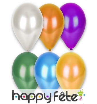 Sachet de 12 ballons métallisés de 28 cm