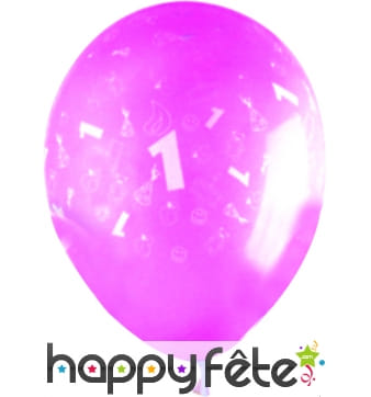 Sachets de 10 ballons chiffre 1