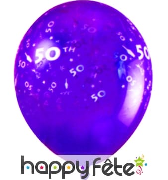 Sachets de 10 ballons chiffre 50