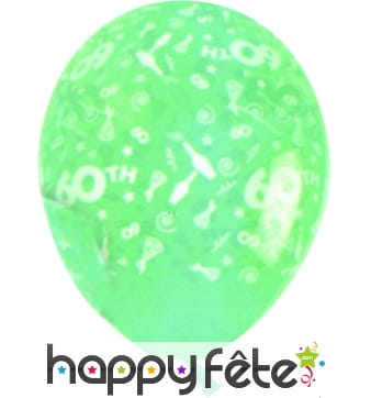 Sachets de 10 ballons chiffre 60
