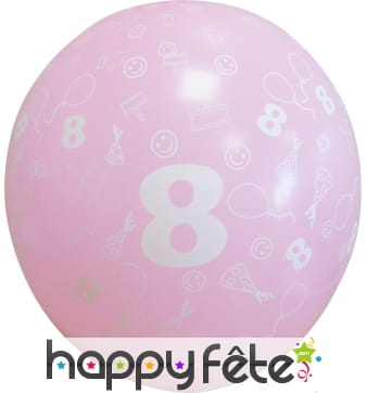 Sachets de 10 ballons chiffre 8