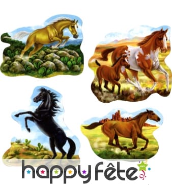 Set de 4 chevaux sauvages
