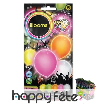Set de 5 ballons multicolores et lumineux