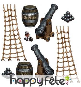 Sachet de 9 decors repositionnables pirates