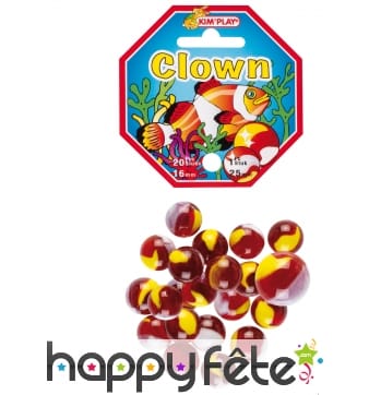 Sachet de billes clown avec calot