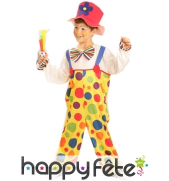 Salopette de clown multicolore pour enfant