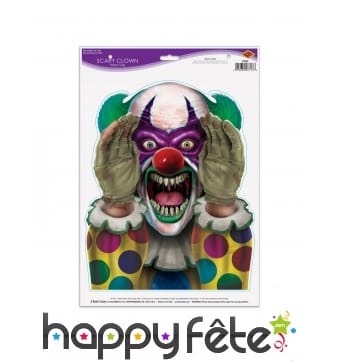 Stickers de clown tueur, 30 x 43 cm