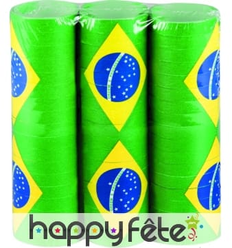 Serpentins drapeau du Brésil, par 3