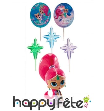 Set de déco Shimmer and Shine pour gâteau de 8 cm