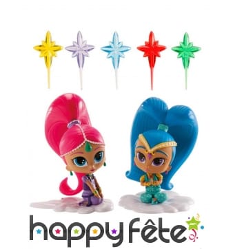 Set de déco Shimmer and Shine pour gâteau de 8cm