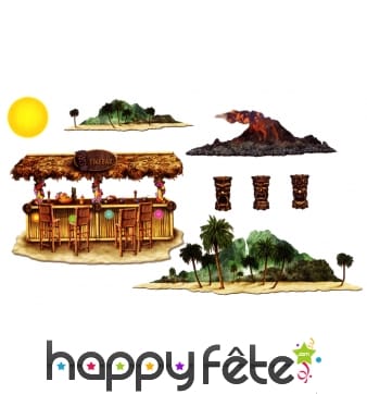 Set de décors Hawaïen repositionnables