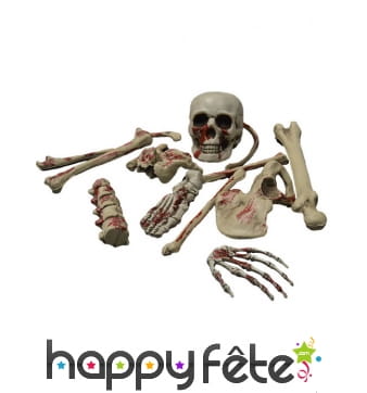Squelette démembré ensanglanté