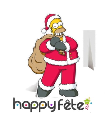 Silhouette de Homer en père Noël rose