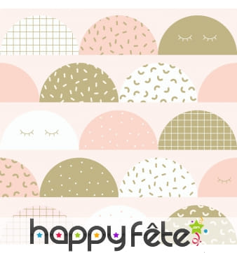 Serviettes dômes imprimés pastels