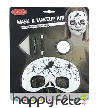 Set de maquillage squelette avec masque
