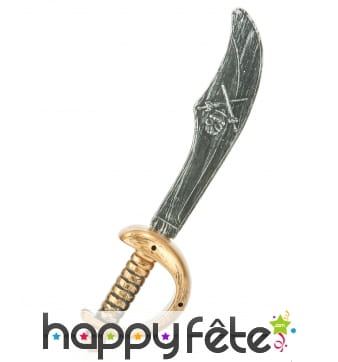 Sabre de pirate effet vieilli et tête de mort