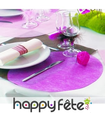 Sets de table non tissé ronds fuschia