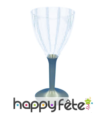 Sachet de verres à vin pied gris argent