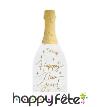 Serviettes en forme de bouteilles, Happy New Year