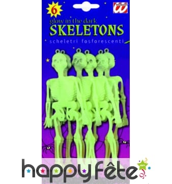 Squelettes en plastique phosphorescent