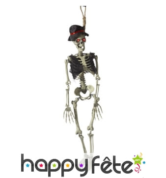 Squelette groom à suspendre avec yeux lumineux