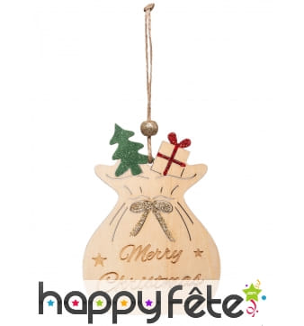 Suspension hotte et Sapin en Bois, 11cm