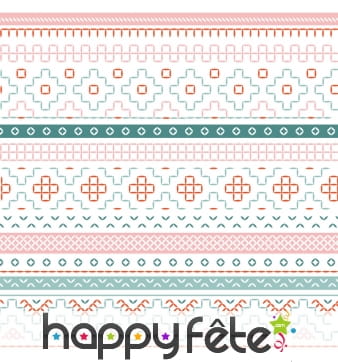 Serviettes imprimé géométrique multicolore