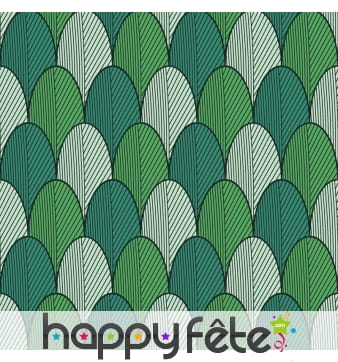 Serviette motifs dessins d'écailles vertes