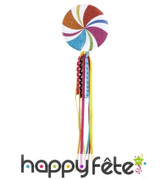 Sucette multicolore de clown de 45 cm