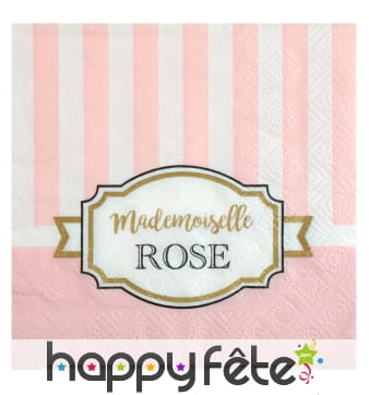 Serviettes Mademoiselle rose