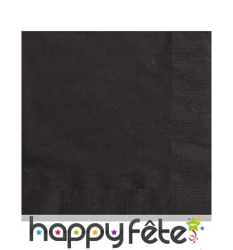 Serviettes noires unies en papier