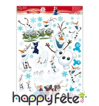 Stickers Olaf électrostatiques, reine des neiges