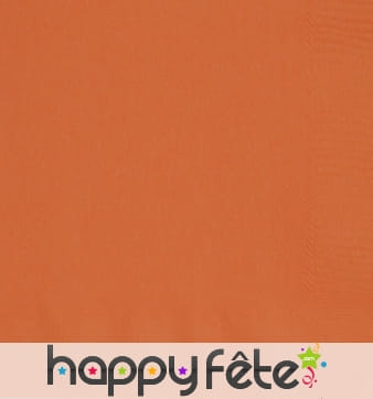 Serviettes oranges unies en papier