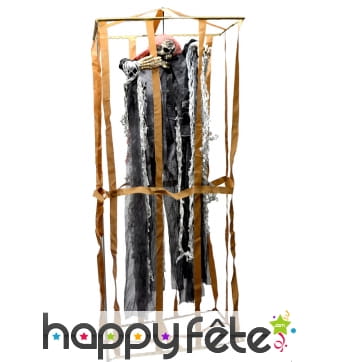 Squelette qui bouge dans sa cage avec son