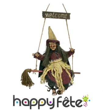 Sorcière sur balançoire, lumière et son