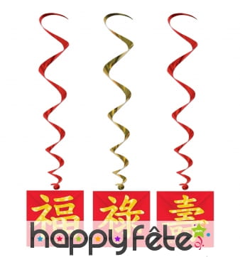 Suspensions signes chinois, par 3