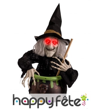 Sorcière sonore de 70cm avec yeux lumineux