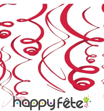 Suspensions spirales rouges unies de 56cm