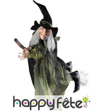 Sorcière sur son balai 100 cm, à suspendre