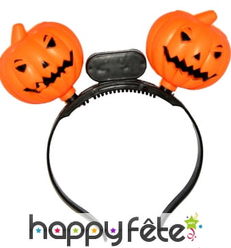 Serre tête avec citrouilles lumineuses