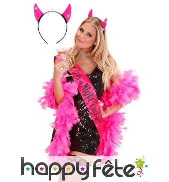 Serre-tête cornes rose de diable