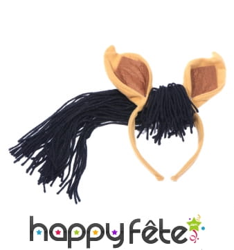 Serre-tête crinière de cheval et oreilles