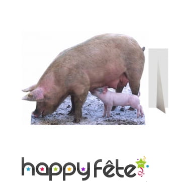 Silhouette truie cochonnet taille réelle