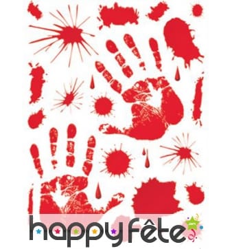 Stickers taches de mains ensanglantées