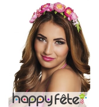 Serre-tête fleurs de lotus roses