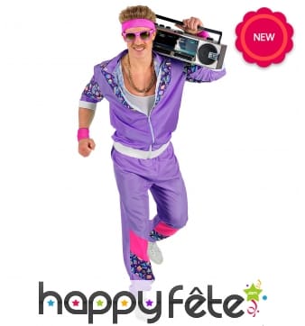 Survêtement violet années 80 grande taille