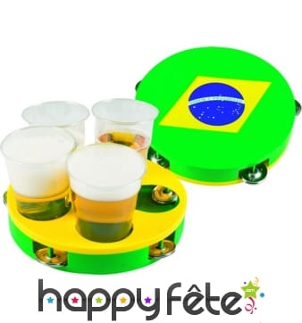 Tambourin à boisson aux couleurs du Brésil